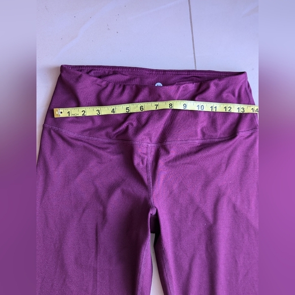 Velocity Womens activewear leggings ankle polyester spandex red wine lightweight - Picture 7 of 13